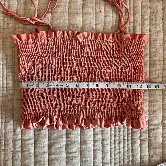 Pink Scrunch Tube Tops with String Ties (Size: Large) - Picture 5 of 5